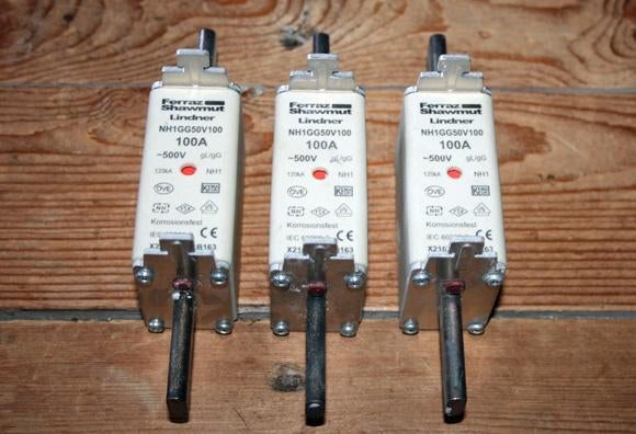 3x mespatroon meszekering 100A, Doe-het-zelf en Verbouw, Elektra en Kabels, Nieuw, Overige typen, Ophalen of Verzenden