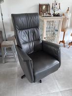 Relaxfauteuil,  relaxstoel kleur antraciet, Huis en Inrichting, Fauteuils, Ophalen, Gebruikt, Leer