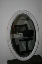 800 Houten ovalen spiegel Facet geslepen 92 cm x 62 cm, Minder dan 100 cm, Rechthoekig, Zo goed als nieuw, 50 tot 75 cm