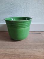 Vintage groene bloempot., Tuin en Terras, Bloempotten, Rond, Ophalen of Verzenden, Zo goed als nieuw, Aardewerk