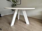 Eettafel WOOOD Rhonda-129 cm- massief eikenhout, Huis en Inrichting, Tafels | Eettafels, Ophalen, Zo goed als nieuw, Vijf personen of meer