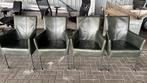 4 Donkergroene Eetkamerstoelen op Wieltjes, Huis en Inrichting, Stoelen, Ophalen, Overige materialen, Overige kleuren, Zo goed als nieuw