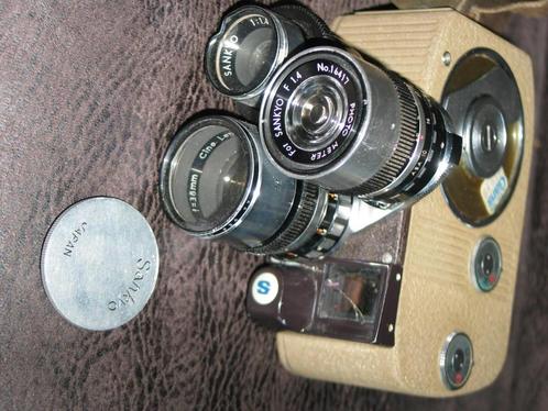 Sankyo 8-e opwind filmcamera met 3 voorzet lenzen vintage, Verzamelen, Fotografica en Filmapparatuur, Filmcamera, Ophalen