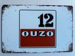 Ouzo 12 Reclamebord Vintage  30 bij 20, Verzamelen, Ophalen of Verzenden, Reclamebord
