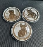 3 Stuks zilver 1oz KOALA 2017,2018 en 2019., Ophalen of Verzenden, Zilver