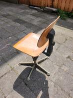 Teken-bureaustoel Friso Kramer retro 70s vintage hout., Ophalen, Gebruikt, Bruin, Eén