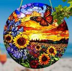 Raamhanger zonnebloem weide ( glas in lood stijl ), Verzenden, Nieuw