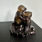 Vintage 1970 Bergdala Zweeds glas bruine beren, Antiek en Kunst, Ophalen of Verzenden