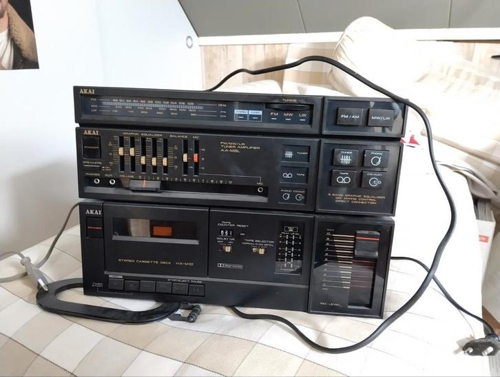 AKAI vintage stereo-installatie versterker, radio cassette, Audio, Tv en Foto, Stereo-sets, Zo goed als nieuw, Cassettedeck, Akai
