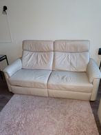 2-zits bank crème leer, Ophalen, Gebruikt, 150 tot 200 cm, Tweepersoons