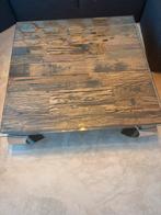 Mooie houten tafel met glasplaat, Huis en Inrichting, Tafels | Salontafels, 100 tot 150 cm, Zo goed als nieuw, Minder dan 50 cm