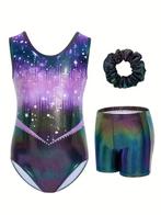 Turnpakje, turnbroekje paars 110 116 122 128 134 140 146 152, Paars, Nieuw, Turnpak(je), Kindermaat 122 t/m 140