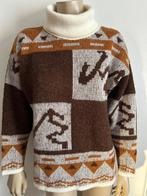 Djezi tricot vintage trui met rolkraag en apart patroon, Kleding | Dames, Truien en Vesten, Maat 38/40 (M), Ophalen of Verzenden