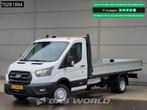 Ford Transit 165pk Open Laadbak 3,5t Trekhaak Dubbellucht Ai, Auto's, Bestelauto's, Euro 6, 4 cilinders, Wit, Bedrijf