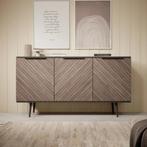 Pedro - Dressoir - Donker eiken/zwart - 150x41x80 cm, Huis en Inrichting, Kasten | Dressoirs, Ophalen, Donker eiken/zwart, 150 tot 200 cm