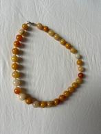 Gele Onyx natuurlijke kralen 12mm ketting, Nieuw, Oranje, Ophalen of Verzenden