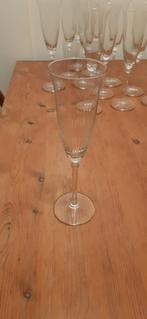 12 Champagneglazen Geslepen Glas, Antiek en Kunst, Antiek | Glas en Kristal, Ophalen
