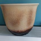 Antieke bloempot groot bruin beige, Ophalen of Verzenden, Zo goed als nieuw, Bruin, Rond