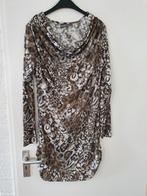 TIJGERPRINT JURK, Kleding | Dames, Jurken, Maat 38/40 (M), Bruin, Ophalen of Verzenden, Zo goed als nieuw