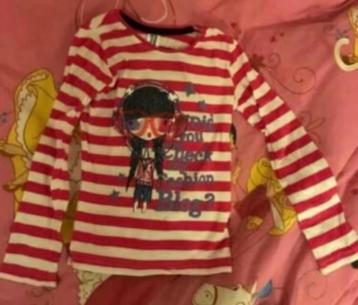 Roze wit shirt Pebble Stone in maat 110 beschikbaar voor biedingen