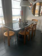 Zwarte Marmeren Eettafel, Huis en Inrichting, Tafels | Eettafels, Ophalen, Overige materialen, Gebruikt, 100 tot 150 cm