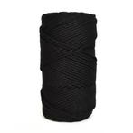 3 mm twisted macrame touw 130 meter zwart katoen 500 gram, Nieuw, Ophalen of Verzenden