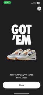 Nike Air Max 90 x Patta Waves Particle Grey Gum maat 42,5, Overige kleuren, Nike, Nieuw, Ophalen of Verzenden