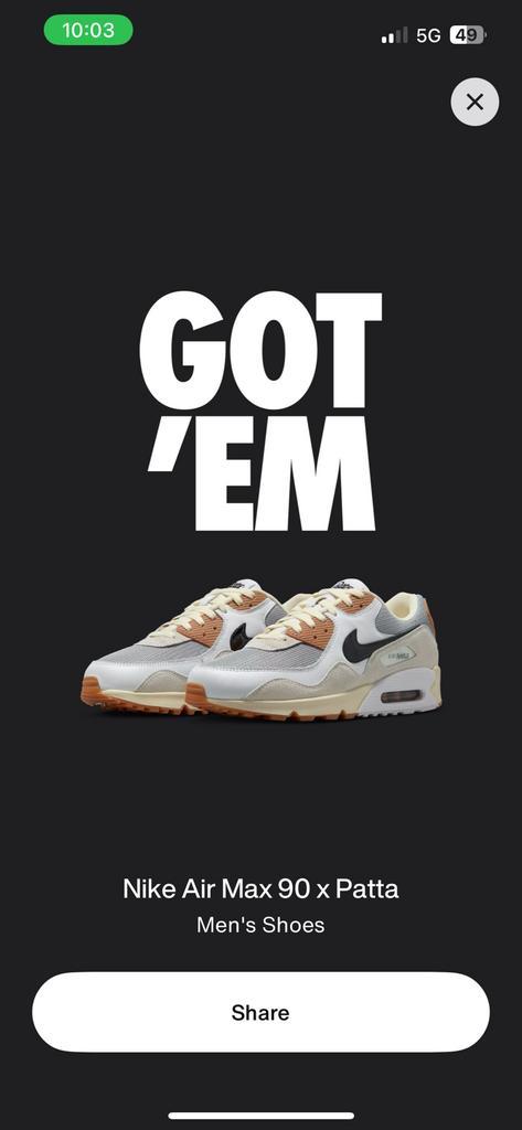 Nike Air Max 90 x Patta Waves Particle Grey Gum maat 42,5, Kleding | Heren, Schoenen, Nieuw, Sneakers of Gympen, Overige kleuren