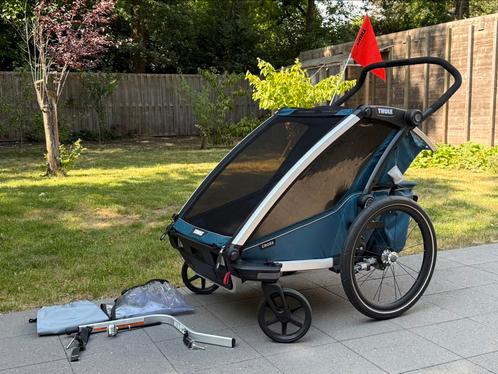 NIEUW! Thule Chariot Cross 2 fietskar+regenhoes+zonnescherm, Fietsen en Brommers, Fietsaccessoires | Aanhangers en Karren, Nieuw