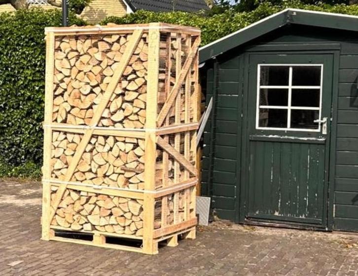 BEUK 345€, GROTE PALLET OVENGEDROOGD, DIRECT STOOKBAAR, Tuin en Terras, Haardhout, Blokken, Beukenhout, Minder dan 3 m³, Ophalen of Verzenden