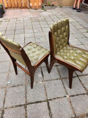 2 Louis van Teeffelen vintage teak, Deens eetkamerstoelen  beschikbaar voor biedingen