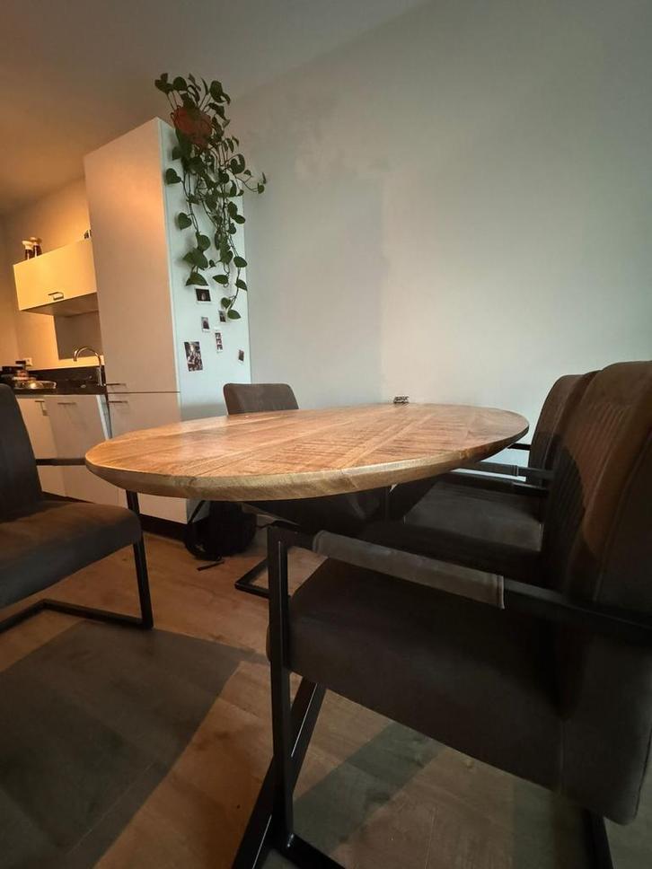 Mangohouten eettafel, Huis en Inrichting, Tafels | Eettafels, Zo goed als nieuw, 50 tot 100 cm, 150 tot 200 cm, Vier personen