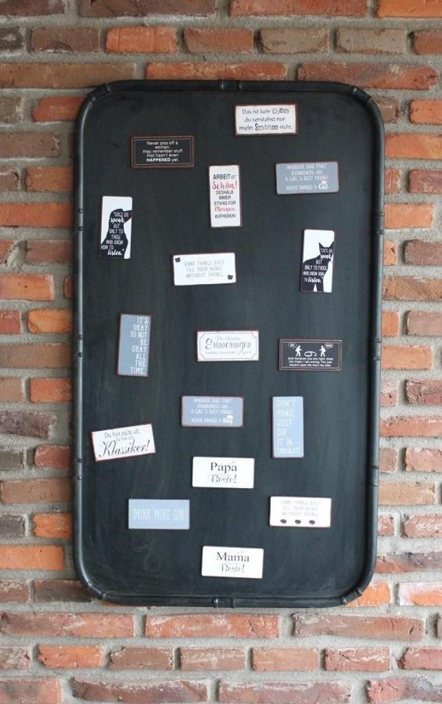 Magneet-Krijtbord memobord- Groot Industrieel - LANDELIJK, Huis en Inrichting, Woonaccessoires | Memoborden, Nieuw, Magneetbord