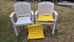 2 Hartman Prestige kuip tuinstoelen, met kussen, nieuw staat, Tuin en Terras, Ophalen, Zo goed als nieuw, Kunststof, Stapelbaar