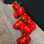 Vlaskoord met aardewerk barbotine aardbeien, Antiek en Kunst, Ophalen of Verzenden