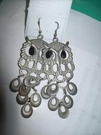 Oorbellen Zilverkleur Mooie Grote Uil Hangers 7 cm, Sieraden, Tassen en Uiterlijk, Oorbellen, Overige materialen, Hangers, Verzenden