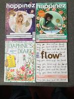 Happinez, Flow & Daphne's Diary Tijdschriften - Set van 4, Ophalen of Verzenden, Zo goed als nieuw, Damesbladen