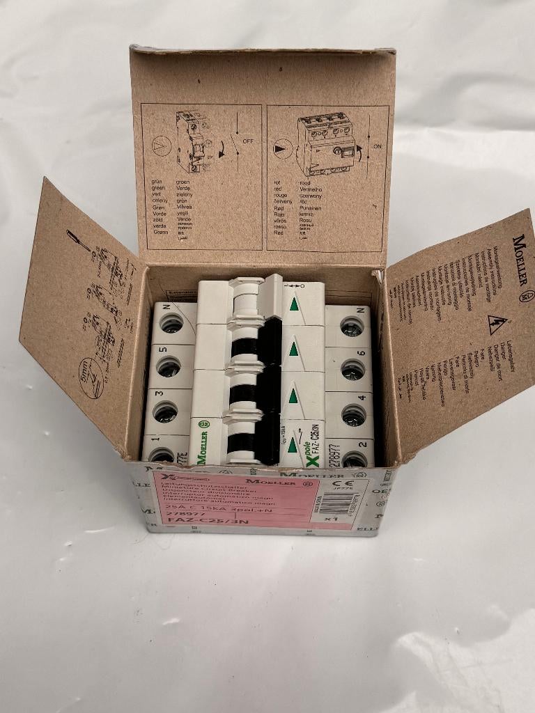 Moeller Automaat MCB FAZ-C25 3P+N nieuw in doos, Ophalen of Verzenden, Nieuw