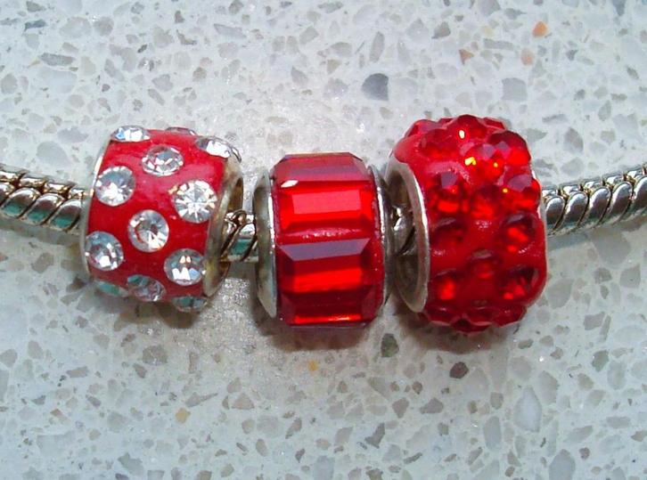 SALE Set van 3 bedels voor groot-gat-bedelarmbanden, Sieraden, Tassen en Uiterlijk, Bedels, Nieuw, Overige merken, Overige materialen