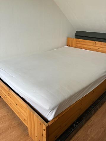 1.4meter *2meter/ 2 persoon hout bed/ Zelfgemaakt