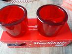 Twee setjes super mooie nieuwe Kandelaars in het doos, Overige materialen, Nieuw, Ophalen of Verzenden, Rood