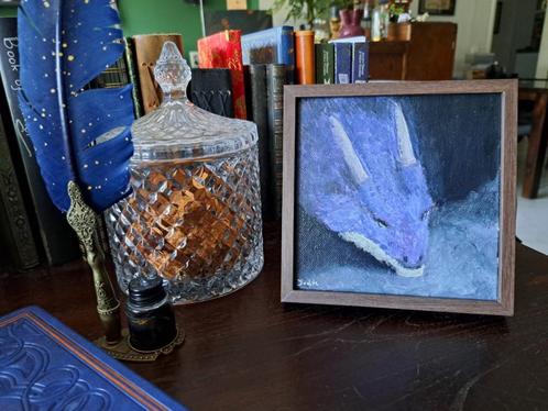 Fantasy art - DRAGON’S HUMMING LIAR, Antiek en Kunst, Kunst | Schilderijen | Klassiek, Ophalen of Verzenden
