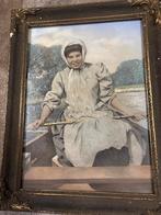 Vintage Schilderij G. Dubois - Vrouw in Boot, Ophalen of Verzenden
