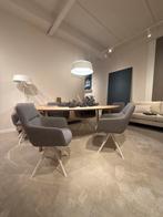 6x Jesper Home Grijze Stoffen Eetkamerstoelen, Ophalen, Zo goed als nieuw, Metaal, Grijs