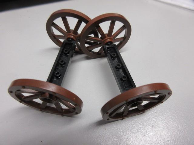 nr. 9954, Spaakwielen, 4x4 old brown., Ophalen of Verzenden, Zo goed als nieuw, Complete set, Lego