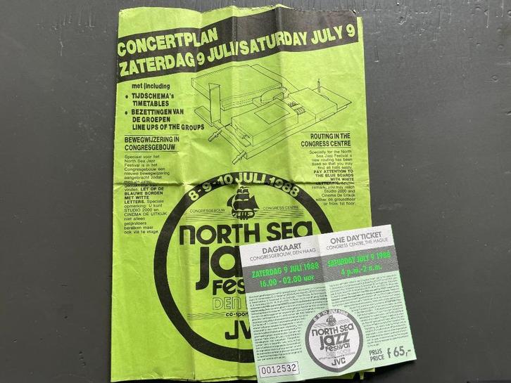 North Sea Jazz Concertplan en oud ticket 1988, Verzamelen, Overige Verzamelen, Gebruikt, Verzenden