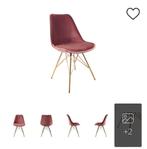 KICK Kuip stoel set van 4 stuks velours roze, Vier, Ophalen of Verzenden, Zo goed als nieuw, Overige kleuren