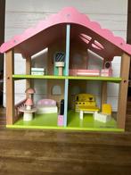 Wood be fun houten huis met meubels, Kinderen en Baby's, Speelgoed | Poppenhuizen, Ophalen of Verzenden, Gebruikt, Poppenhuis