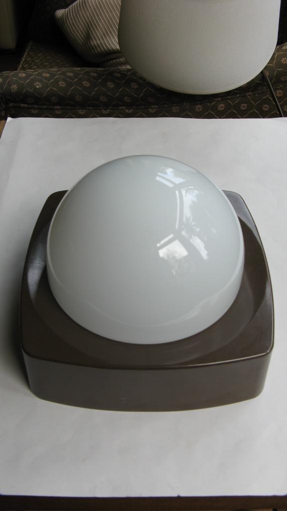 vintage Plafondlamp, Huis en Inrichting, Lampen | Plafondlampen, Gebruikt, Glas, Kunststof, Ophalen of Verzenden