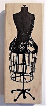 GROTE houten stempel Dress Form Mannequin van Tim Holtz, Houten stempel, Ophalen of Verzenden, Zo goed als nieuw